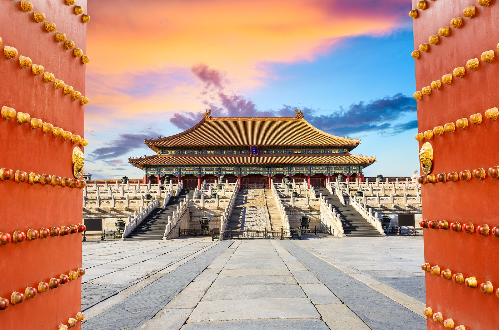 日落时分的北京紫禁城，中国，中国的象征.jpg